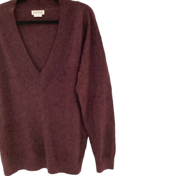 Lovers + Friends Mikael Sweater Burgundy Red V Neck Long Sleeve Oversized XS - Picture 6 of 12